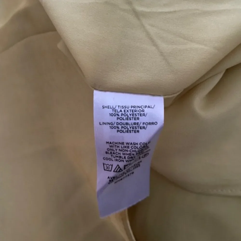 Ann Taylor chartreuse satin dress with ruffle sleeves - Picture 5 of 5